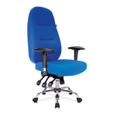 Nautilus Designs Babylon High Back Fabric 24 Hour Synchronous Task Operator Office Chair With Multi-Adjustable Arms Blue - BCF/R440/BL DD